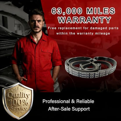 AC Belt 12576447 4PK960 for 1999-2008 Chevy Silverado 1500 2500 GMC Sierra Tahoe Yukon Escalade 4.8L 5.3L 6.0L V8, Air Compressor Serpentine Belt,K040378 Anti-Stretch Rubber Built for 60K+ Miles - size: 4PK960