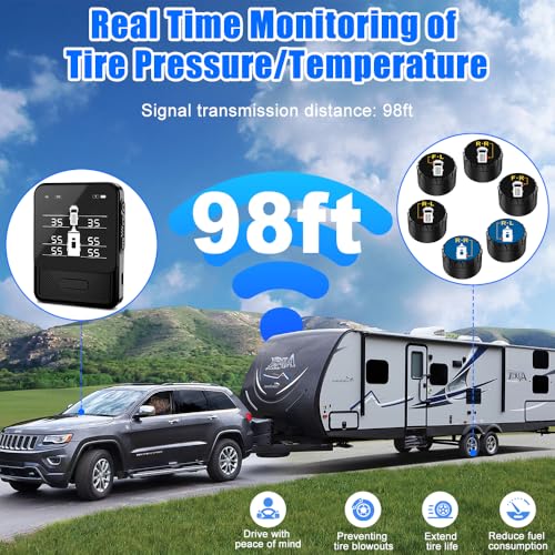 RV Tire Pressure Monitoring System TPMS with 6 Sensors - size: 6 Sensors