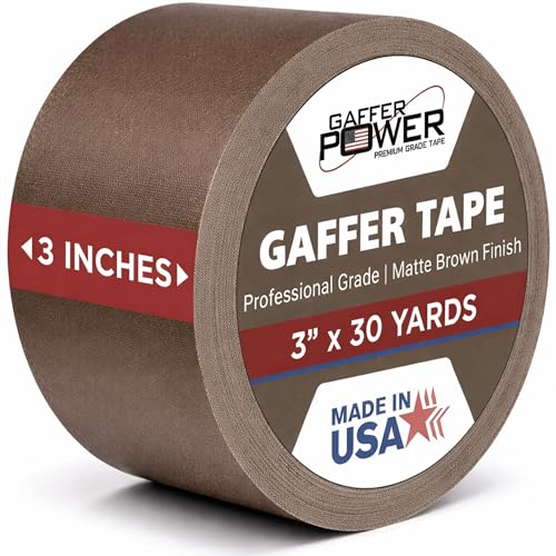 Gaffer Power Brown Gaffer Tape 3 Inch x 30 Yards, Pro Grade, Made in USA - color: Brown, size: 3 in x 1080 in