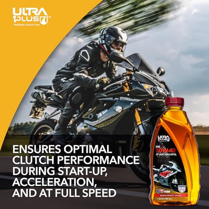 4T 10W-40 Synthetic Blend Motorcycle Oil JASO MA2 API SL 3 Quarts - size: 3 Quarts Pack
