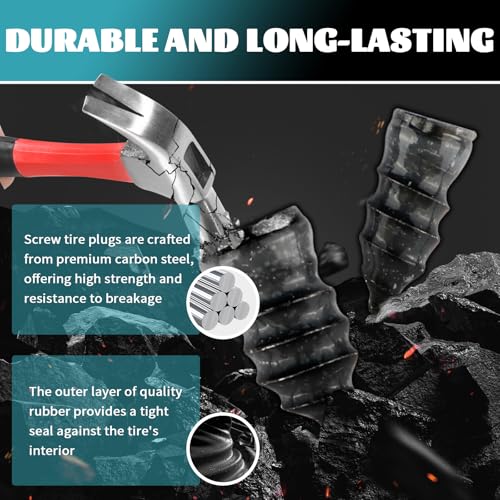 60PCS Tire Repair Rubber Nail Kit with 2 Sizes - color: 60PCS