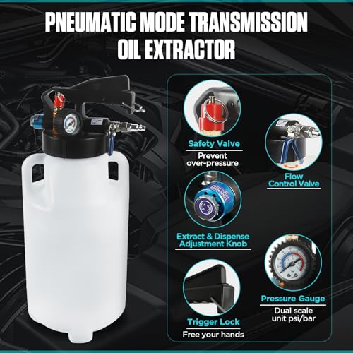 PLAYOCCAR 10L ATF Transmission Fluid Pump with 27PCS Adapters