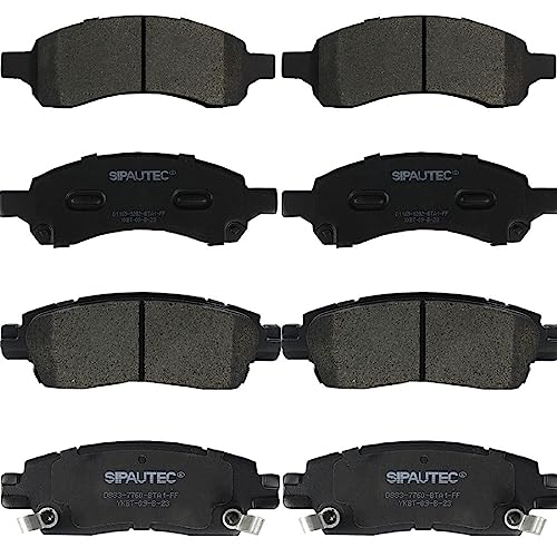 SIPAUTEC- FRONT & REAR Carbon Fiber Ceramic Brake Pads Replacement For Chevy Traverse GMC Acadia Enclave Outlook SPD1169 SPD883 - style: D1169-D883