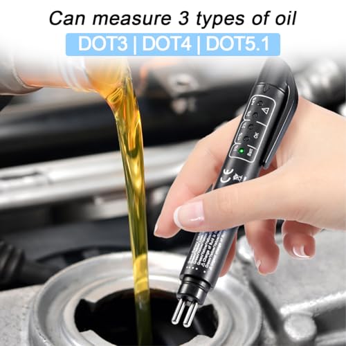 Mandark 2PCS Car Brake Fluid Liquid Tester Pen, 5 LED Indicators Auto Brake Diagnostic Testing Tool for DOT 3 DOT 4 DOT 5.1 Brake Fluid, Automotive Oil Moisture Analyzer, Universal for Most Vehicles - size: 2 Pcs