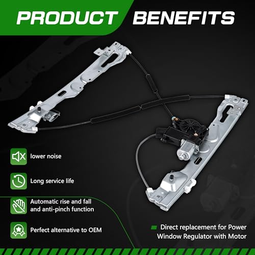 Front Driver Side Power Window Regulator with Motor - size: 751-600