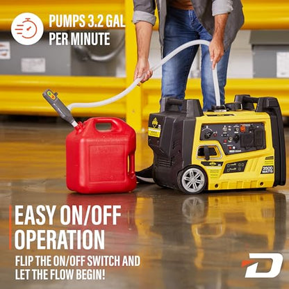 Deway Stick Fuel Pump, Basic Hands-Free, 51in Clear Hose, 4-AA, 3.2 GPM - style: Basic No Auto-Stop