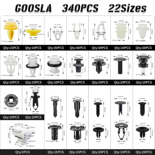 355Pcs Fastener Clips for Tesla Model 3, Y, X, S - Push Retainer Rivets for Tesla Bumper Fender Liner & Body Interior/Exterior Use – 23 Sizes Universal Tesla Fastener Kit - Includes 5 Removers - size: 355pcs for Tesla