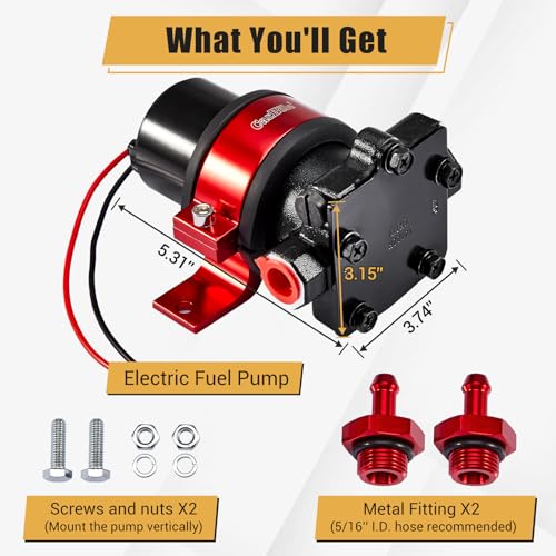 CarBole 110 GPH Electric Performance Fuel Pump DC 12V with Mounting Bracket