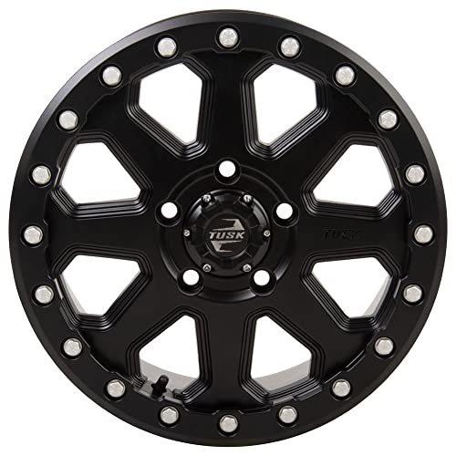 TUSK 5/114.3 (5/4.5) Uinta Beadlock Wheel 15x7 6.0 + 1.0 Compatible with Polaris RZR Pro R/Turbo R/Pro S/XP S/Xpedition (Matte Black) - color: Matte Black