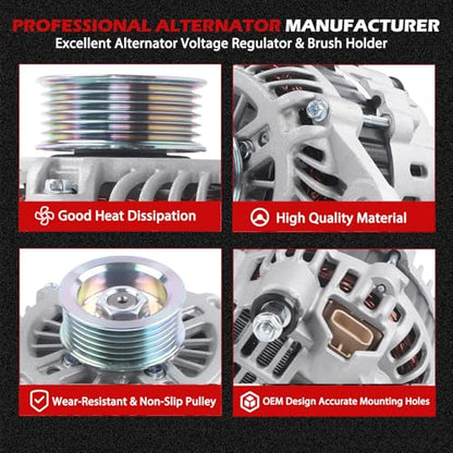 11051 Alternator 110A 12V for G35 2003-2004 V6 3.5L Sedan, QX4 2003-2003 V6 3.5L, Pathfinder 2003-2004 V6 3.5L OE A003TB4291, A003TB4291A, 23100AM610, 23100-AM610 - size: 11051 | 110A
