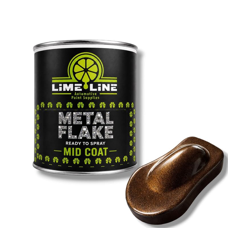 LiME LiNE Automotive Metal Flake Midcoat - No Reducer Needed (Rootbeer Brown, 1 Pint) - color: Rootbeer Brown, size: 16 Fl Oz (Pack of 1)