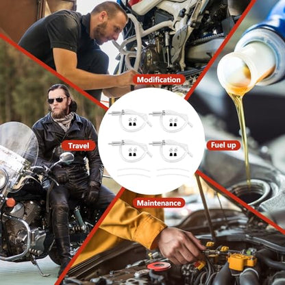 Brake Bleeder Hose Kit, 4 Pack One Way Check Valve Bleeding Tubes with Rubber & Metal Clips, Fluid Bleeder Kit for Car Motorcycle Brake and Clutch Hydraulic System Bleeding, 4 mm and 5.5 mm ID