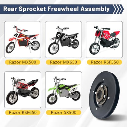 Rear Sprocket Freewheel Chain Plate Guide Assembly for Razor MX500 MX650 RSF350 SX500 Replacement 80 Tooth Sprocket, Mini Bike Freewheel Parts, Pit Bike Sprockets