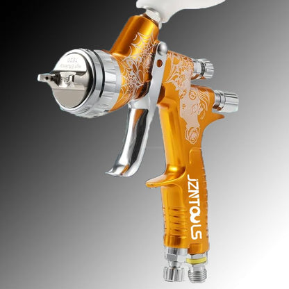 TE20 HVLP Air Spray Gun 1.3mm Nozzles, Car Paint Gun Sprayer,Forged Body, Anodised Finish，Paint Gun for Varnish and Top Coat, with Paint Sprayer Accessories (Gold) - style: Gold