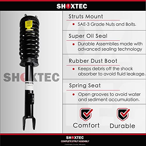 Shoxtec Rear Pair Complete Struts Assembly Replacement for 2013-2017 Honda Accord Coil Spring Shock Absorber Repl. part no 172984