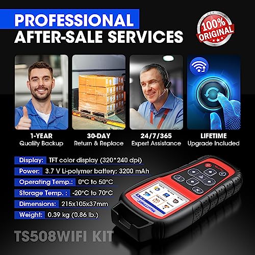 Autel TPMS Programming Tool TS508WF + 8PCS Universal Metal Valve MX-Sensors