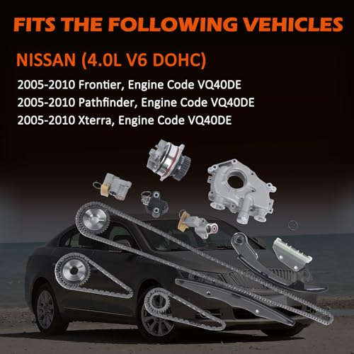Timing Chain Kit 4.0L Fit for 05-10 Frontier Xterra Pathfinder VQ40DE - color: For 2005-2010 Frontier Pathfinder Xterra