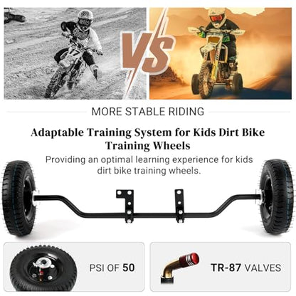 AR-PRO Dirt Bike Training Wheels, Compatible with PW50, CRF50, 50cc Bikes - color: Black & Black