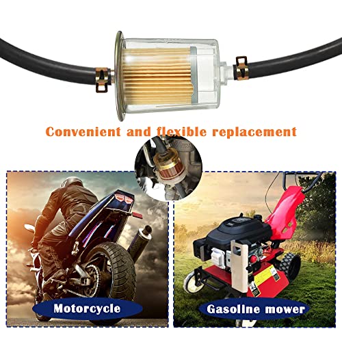 4PCS 5/16" Universal Fuel Filters with 8PCS 14mm Hose Clamps Gas Inline Fuel Filter Replacement for Motorcycles, Cars, Trucks HE007
