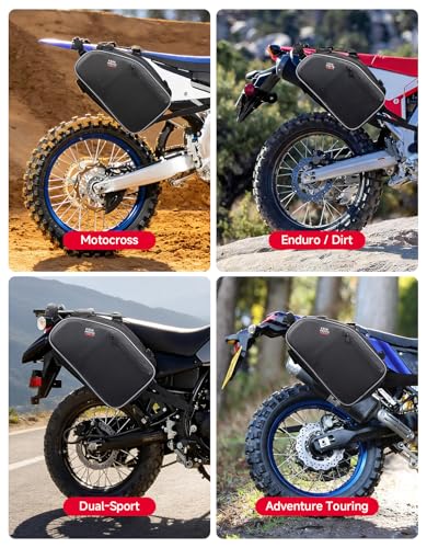 KEMIMOTO Motorcycle Saddlebags Expandable 20-24L with Rain Covers