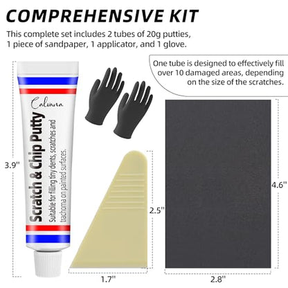 Calvana 2 Pack 20g Car Body Filler, Automotive Putty Scratch Repair Kit - size: 2Pack