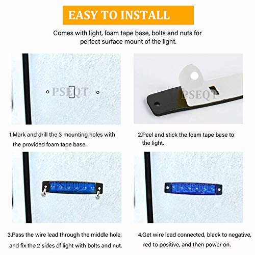 PSEQT 10 Pcs LED Rock Strip Lights Car Exterior Underglow Wheel Fender Well Lighting Kits Waterproof for Golf Cart Wrangler Offroad Truck RV UTV ATV Snowmobile (Blue) - color: Blue
