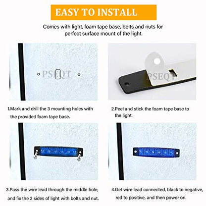 PSEQT 10 Pcs LED Rock Strip Lights Car Exterior Underglow Wheel Fender Well Lighting Kits Waterproof for Golf Cart Wrangler Offroad Truck RV UTV ATV Snowmobile (Blue) - color: Blue