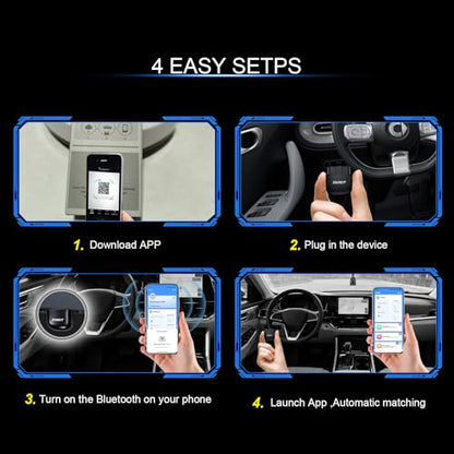 OBD2 Scanner Bluetooth for iPhone/Android-Auto Diagnostic Tool