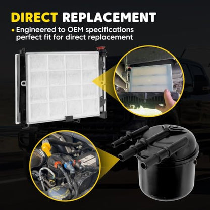 Fuel Filter Element 6.7 Diesel Compatible with 2017-2025 Ford F250 F350 F450 F550 Super Duty 6.7L Powerstroke, Fuel Filter Water Separator Kit Replace# FD-4624 FD-4625 HC3Z-9N184-B HC3Z-9N184-C