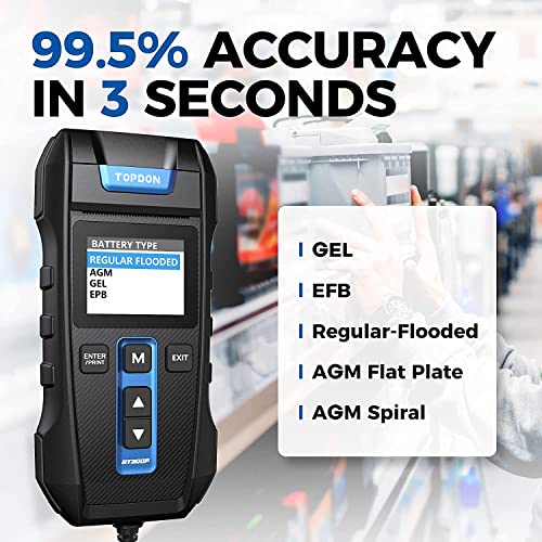 12V/24V Car Battery Tester, TOPDON BT300P Automotive Battery Load Tester