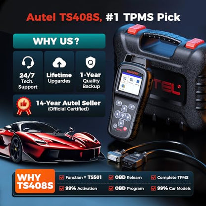 Autel MaxiTPMS TS408S, 2026 TPMS Relearn Tool Update of TS401 TS408 Scanner