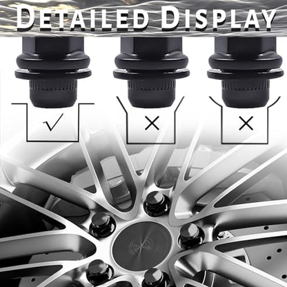 M14x1.5 Lug Nuts 20 Pcs Black Wheel Lug Nut 7/8" (22mm) Hex 1.85 Inch - color: Black, size: M14×1.5, style: 20pcs 1.85IN