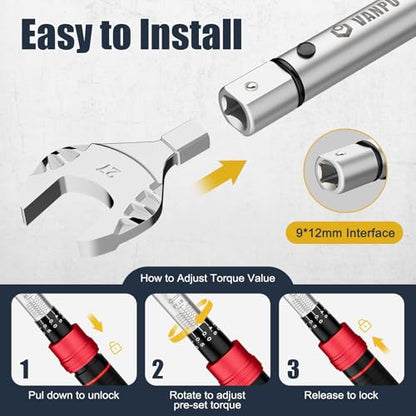 VANPO HVAC Torque Wrench 10–80 Ft-lb, 9×12mm, for Mini Split AC - size: 9×12mm (10-80 Ft-Lb)