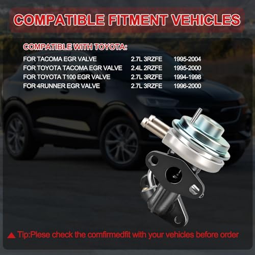 EGV943 EGR Valve Compatible with 4Runner 1996-2000, for T100 1994-1998, for Ta-coma 1995-2004 25620-75050