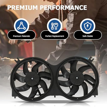 WFLNHB Radiator Cooling Fan Replacement for Infiniti QX60 2014-2020 Replacement for Nissan Pathfinder 2013-2020 621-586