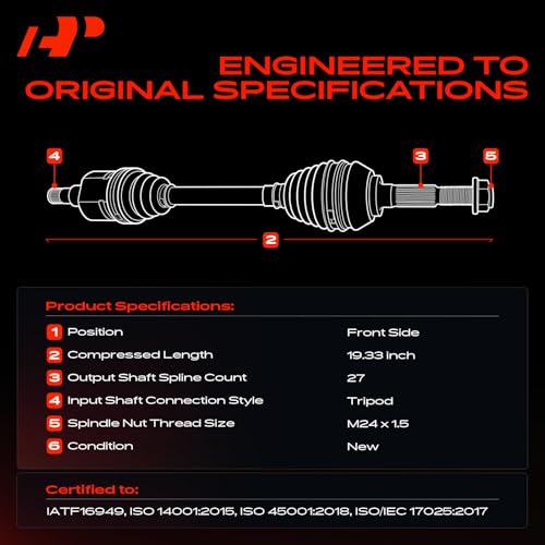 A-Premium Front Driver or Passenger Side CV Axle Shaft Assembly