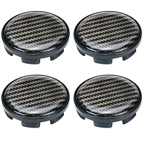 Modengzhe 4PCS Wheel Center Caps, 53mm Wheel Rim Hub Center Covers - color: Black With Fiber, size: Outer 53MM,Inner 50MM