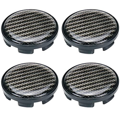 Modengzhe 4PCS Wheel Center Caps, 53mm Wheel Rim Hub Center Covers - color: Black With Fiber, size: Outer 53MM,Inner 50MM