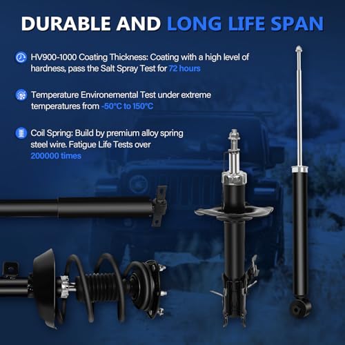 Maxfavor Front Rear Complete Struts Assembly and Shock Absorbers Fit for