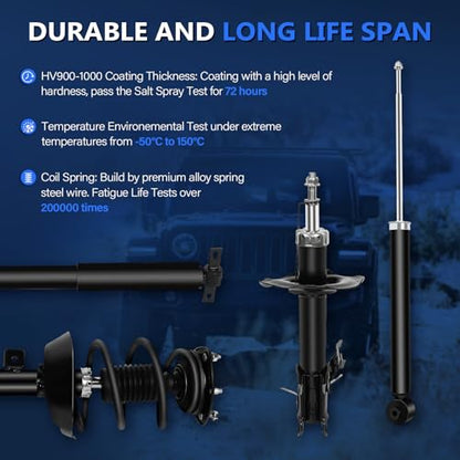 Maxfavor Front Rear Complete Struts Assembly and Shock Absorbers Fit for