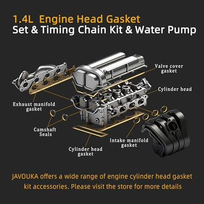 Head Gasket Bolts Set with Timing Chain Water Pump Kit 1.4L - style: for Cruze 1.4L 2011-2015