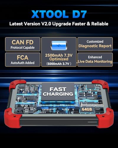 XTOOL D7 Bidirectional Scan Tool, 39+ Resets, ECU Coding OBD2 Scanner