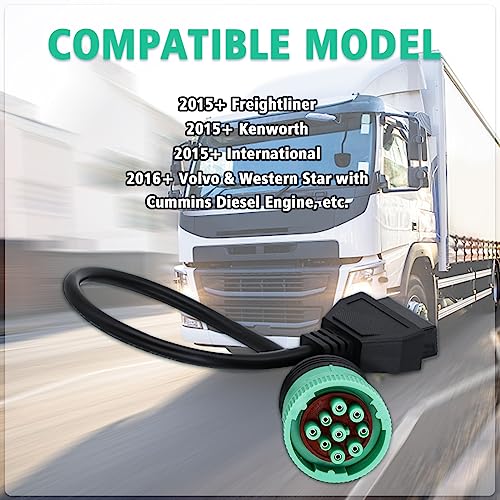 9 Pin to 16 Pin OBD2 Adapter Cable for Heavy Duty Trucks - style: J1939 9pin