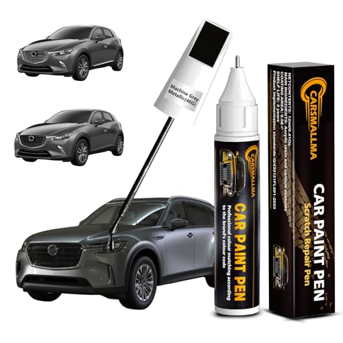 46G Machine Gray Metallic Car Touch Up Paint for Mazda, Color Accurate Car Paint Scratch Repair Pen Kit Quick & Easy Fix Vehicle Chips and Automotive Nicks Scuff