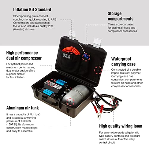 ARB (CKMTP12) 12V Twin Motor High Performance Portable Air Compressor