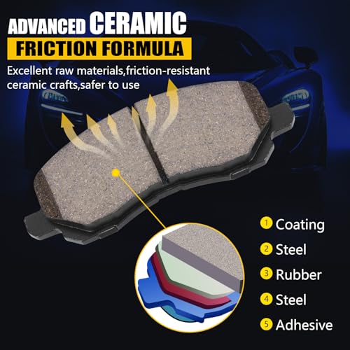D866+D1037 Front and Rear Ceramic Brake Pads Kit Fit - style: HZ866+HZ1037