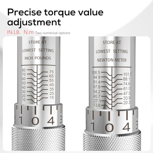 SuZhi 3/8 Inch Drive Click Torque Wrench 10-80 ft.lbs/13.6-108.5 N.m, 14'' Length, High Accuracy for Car & Motorcycle, Spark Plug, Oil Change, Intake Manifold