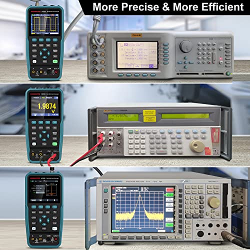 HANMATEK 3 in 1 Handheld Oscilloscope Multimeter with 2 Channels HO52S 3.5"TFT Oscilloscop, 50Mhz Waveform Generator Multimeter Backlit Screen, Auto-Calibration Function, Memory Function, Multi Tester - style: Professional 50 Mhz+Generator