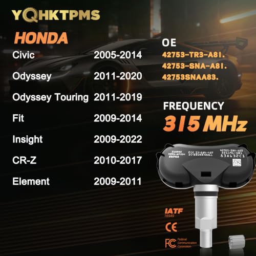 TPMS(Tire Pressure Sensor) 315MHz with Honda Odyssey/Civic/Fit (4PCS)