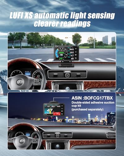 LUFI Xs OBD2 Gauge Display – Fuel Car Companion, Multi-Function & Overload Protection